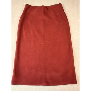 OGL Move Burgundy Red Knit Midi Skirt High Waisted Wool Blend Size S